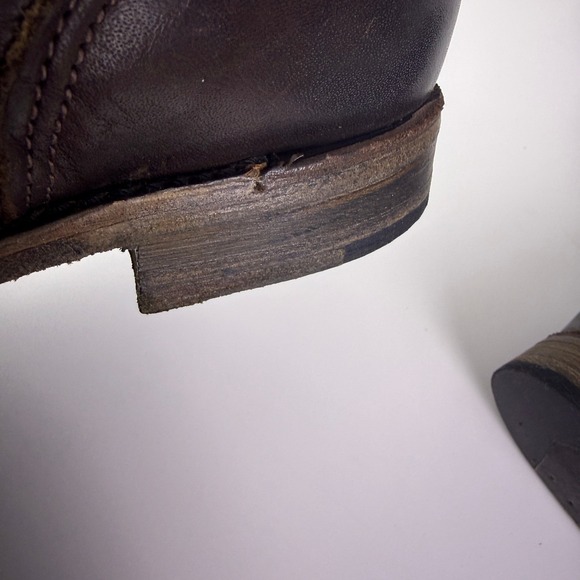 Vintage Brown Leather Moto Boots Women's 6 Buckle Made in‎ USA - Picture 12 of 13